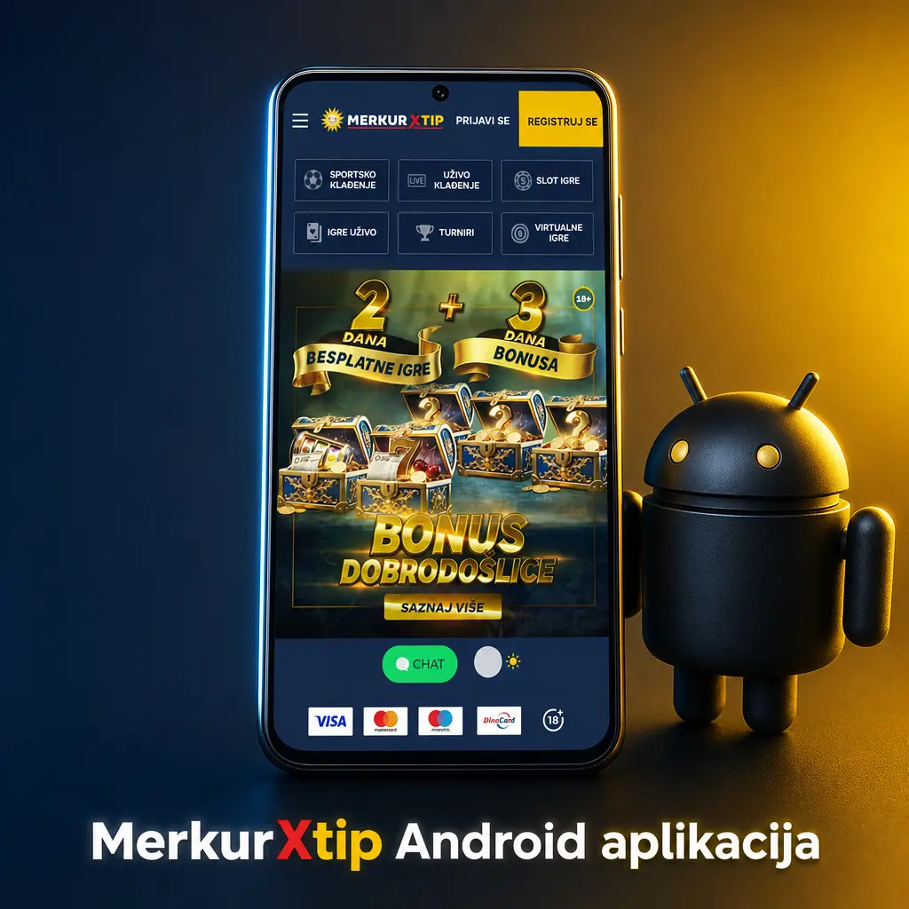 MerkurXtip Android aplikacija za klađenje na sportske događaje i casino igre, besplatno preuzimanje sa sajta