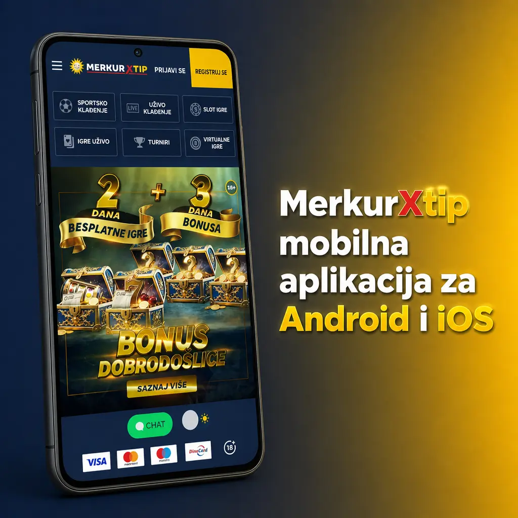 MerkurXtip mobilna aplikacija za Android i iOS sa kladionicom, casino sekcijom i upravljanjem nalogom